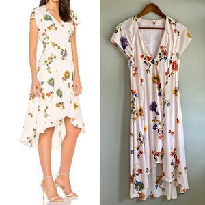 Free People Women's Lost In You Midi Dress Cream Floral Button-Up Summer Dress